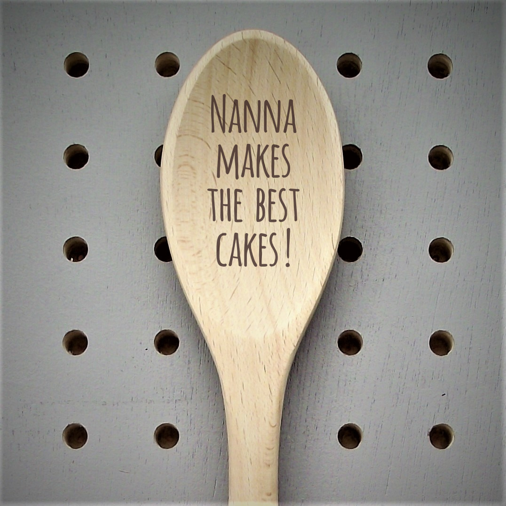 Personalised 'Nannas' Wooden Spoon made for you by Custom Gift Studio at Cheshire Oaks