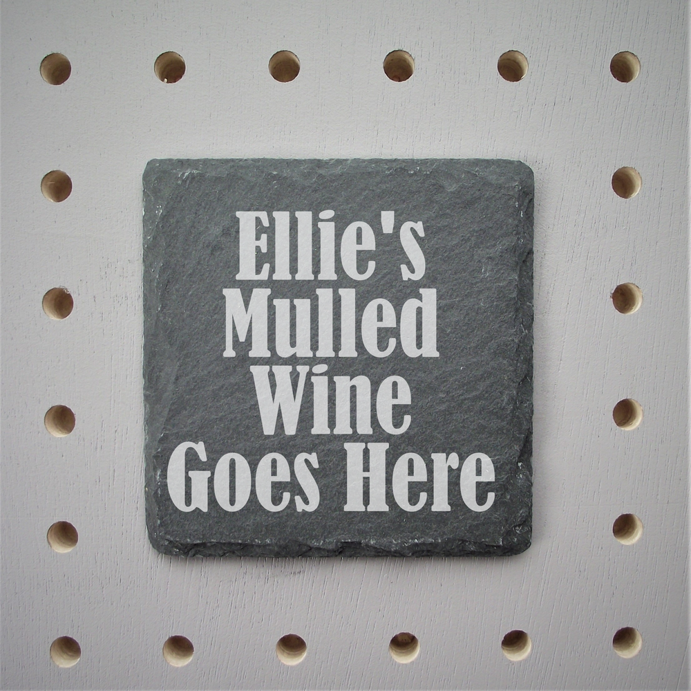 Personalised Slate Square Drinks Coaster made for you by Custom Gift Studio at Cheshire Oaks