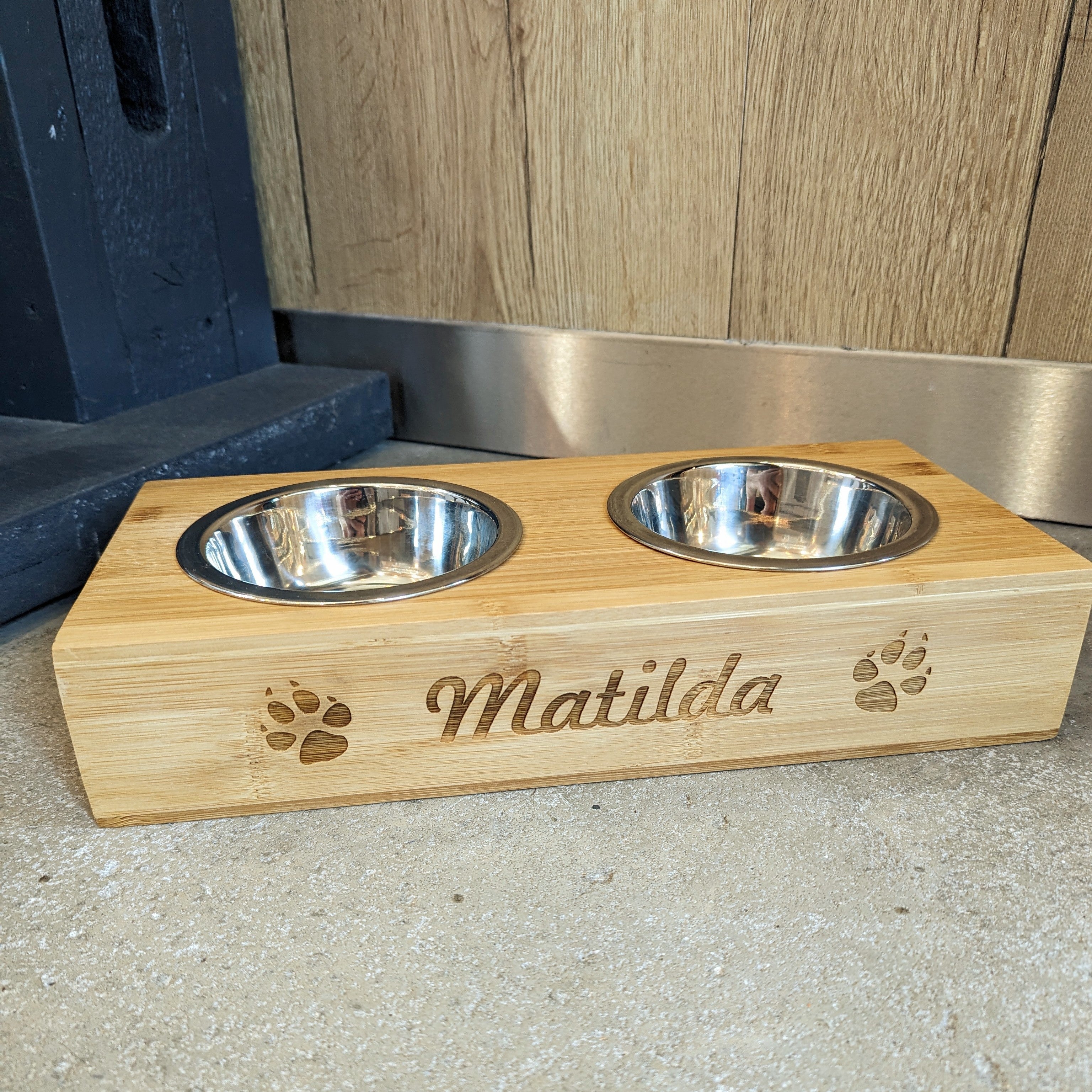Personalised Double Pet Bowl for Cats