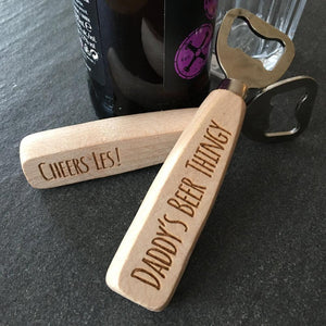 Personalised Beer Bottle Opener made for you by Custom Gift Studio at Cheshire Oaks