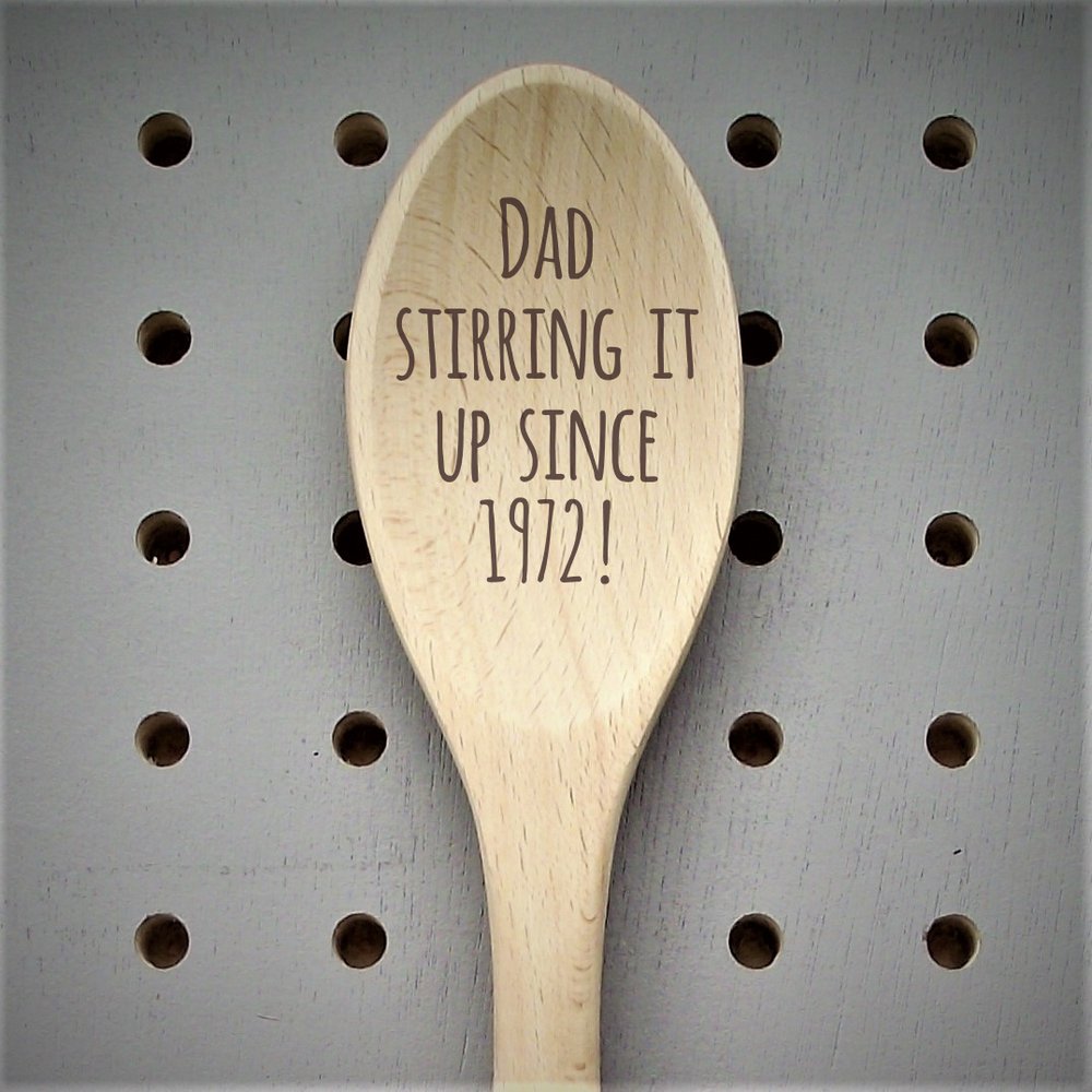 Personalised 'Dads' Wooden Spoon made for you by Custom Gift Studio at Cheshire Oaks