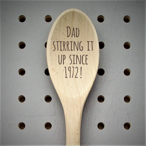 Personalised 'Dads' Wooden Spoon made for you by Custom Gift Studio at Cheshire Oaks