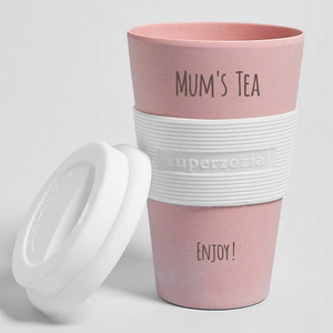 Personalised 'Mum's' Bamboo Fibre Travel Drink Mug made for you by Custom Gift Studio at Cheshire Oaks