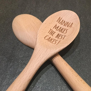 Personalised 'Nannas' Wooden Spoon made for you by Custom Gift Studio at Cheshire Oaks