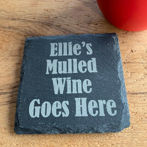 Personalised Slate Square Drinks Coaster made for you by Custom Gift Studio at Cheshire Oaks