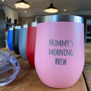 Personalised Travel Tumbler Stainless Steel To Go Mug made for you by Custom Gift Studio at Cheshire Oaks