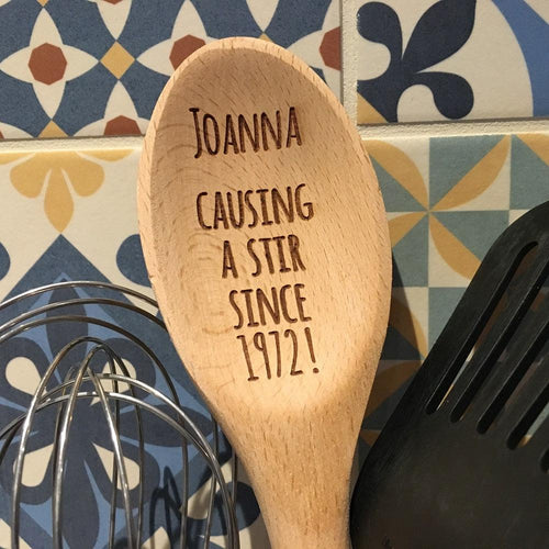 Personalised Wooden Spoon made for you by Custom Gift Studio at Cheshire Oaks